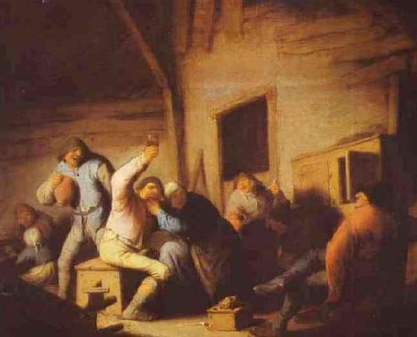 Adriaen van ostade Peasants in a Tavern France oil painting art